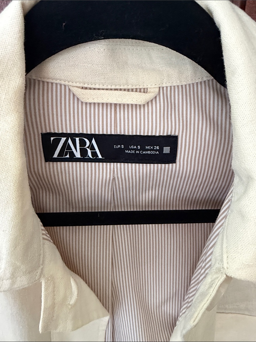 Zara Cream Button-Front Cropped Jacket - Picture 2 of 4